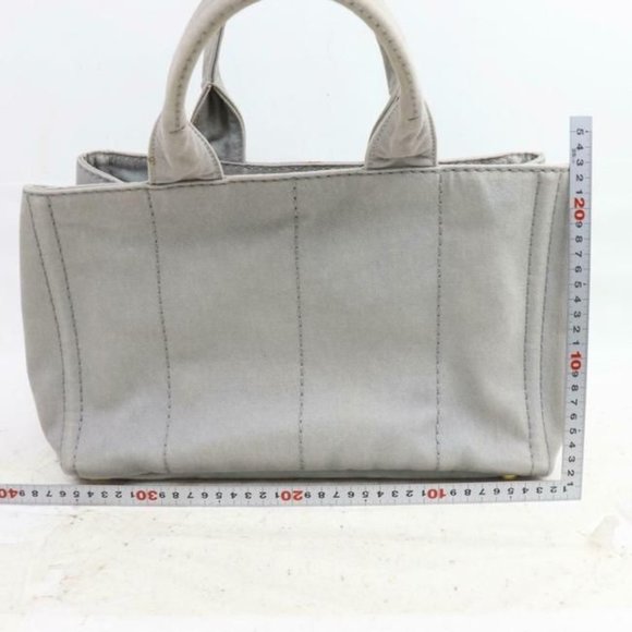 Prada Grey Stone Canapa Style 2-Way Satchel Tote Cross Body - Picture 6 of 9